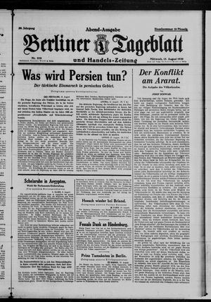 Berliner Tageblatt und Handels-Zeitung vom 13.08.1930
