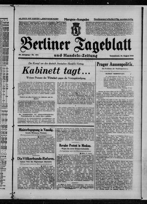 Berliner Tageblatt und Handels-Zeitung on Aug 16, 1930