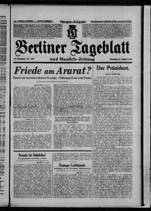 Berliner Tageblatt und Handels-Zeitung vom 19.08.1930