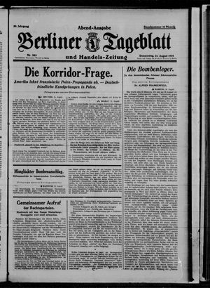 Berliner Tageblatt und Handels-Zeitung vom 21.08.1930