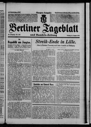 Berliner Tageblatt und Handels-Zeitung vom 22.08.1930
