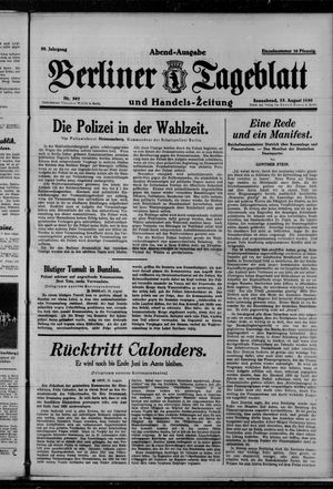 Berliner Tageblatt und Handels-Zeitung vom 23.08.1930