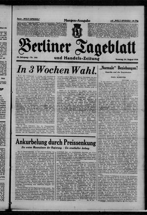 Berliner Tageblatt und Handels-Zeitung vom 24.08.1930