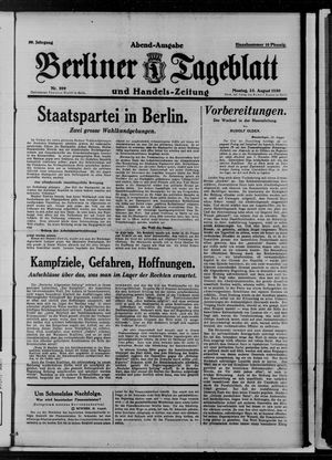 Berliner Tageblatt und Handels-Zeitung vom 25.08.1930