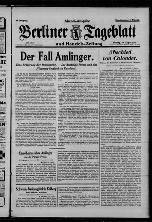 Berliner Tageblatt und Handels-Zeitung vom 29.08.1930