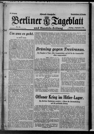 Berliner Tageblatt und Handels-Zeitung vom 01.09.1930