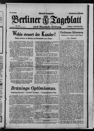 Berliner Tageblatt und Handels-Zeitung vom 08.09.1930
