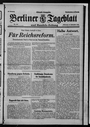 Berliner Tageblatt und Handels-Zeitung vom 10.09.1930