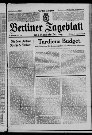 Berliner Tageblatt und Handels-Zeitung vom 19.09.1930