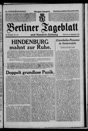 Berliner Tageblatt und Handels-Zeitung on Sep 24, 1930