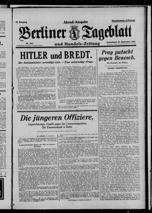 Berliner Tageblatt und Handels-Zeitung vom 27.09.1930