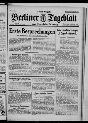 Berliner Tageblatt und Handels-Zeitung on Oct 2, 1930