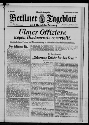 Berliner Tageblatt und Handels-Zeitung vom 04.10.1930