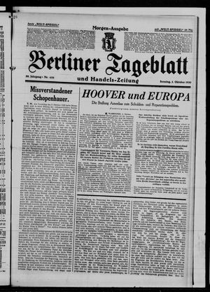 Berliner Tageblatt und Handels-Zeitung vom 05.10.1930
