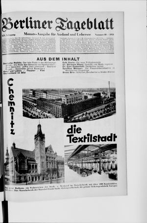 Berliner Tageblatt und Handels-Zeitung on Oct 6, 1930