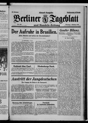 Berliner Tageblatt und Handels-Zeitung vom 07.10.1930