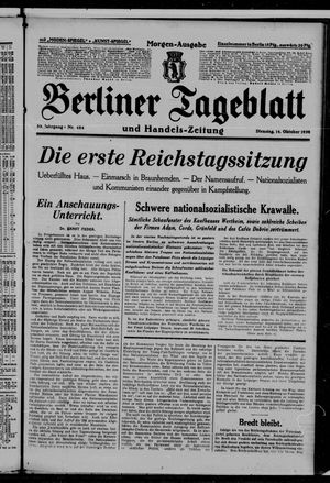 Berliner Tageblatt und Handels-Zeitung vom 14.10.1930