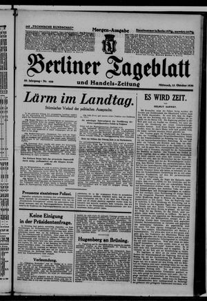 Berliner Tageblatt und Handels-Zeitung vom 15.10.1930