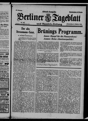 Berliner Tageblatt und Handels-Zeitung vom 16.10.1930