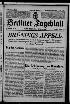 Berliner Tageblatt und Handels-Zeitung vom 17.10.1930