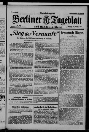 Berliner Tageblatt und Handels-Zeitung vom 20.10.1930