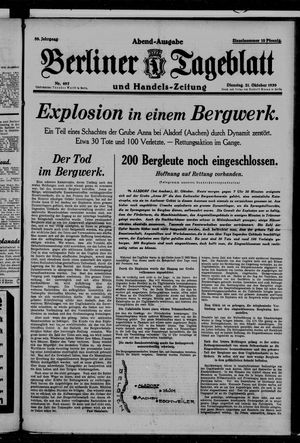 Berliner Tageblatt und Handels-Zeitung vom 21.10.1930