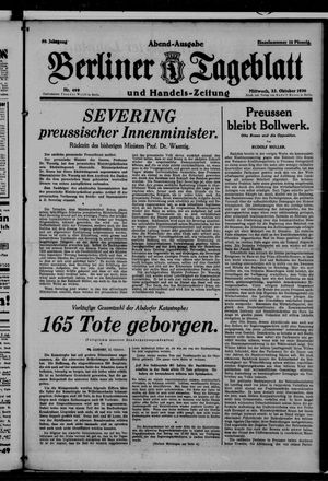 Berliner Tageblatt und Handels-Zeitung vom 22.10.1930