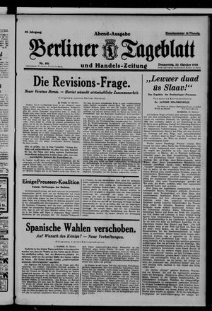 Berliner Tageblatt und Handels-Zeitung vom 23.10.1930