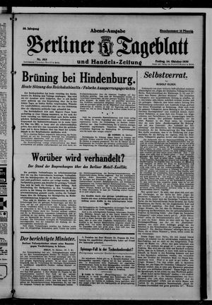 Berliner Tageblatt und Handels-Zeitung vom 24.10.1930