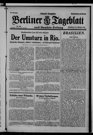 Berliner Tageblatt und Handels-Zeitung vom 25.10.1930