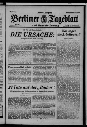 Berliner Tageblatt und Handels-Zeitung vom 27.10.1930