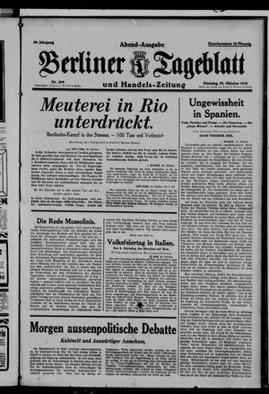 Berliner Tageblatt und Handels-Zeitung vom 28.10.1930