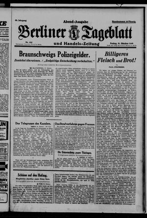 Berliner Tageblatt und Handels-Zeitung vom 31.10.1930