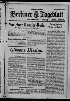 Berliner Tageblatt und Handels-Zeitung vom 01.11.1930