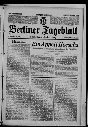 Berliner Tageblatt und Handels-Zeitung vom 02.11.1930