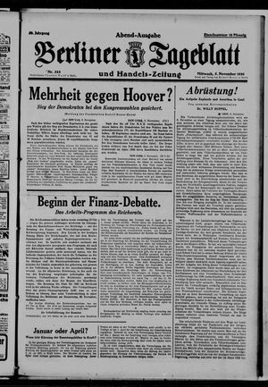 Berliner Tageblatt und Handels-Zeitung vom 05.11.1930