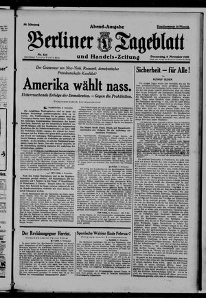Berliner Tageblatt und Handels-Zeitung vom 06.11.1930