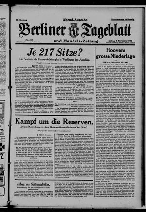 Berliner Tageblatt und Handels-Zeitung vom 07.11.1930