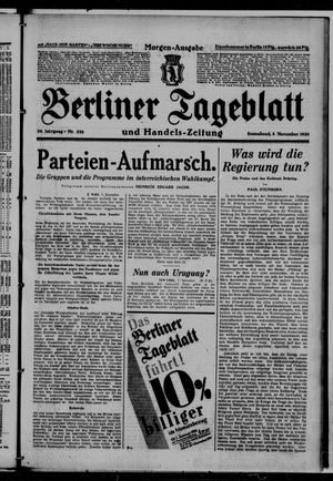 Berliner Tageblatt und Handels-Zeitung vom 08.11.1930