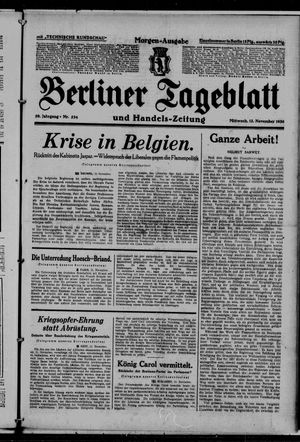 Berliner Tageblatt und Handels-Zeitung on Nov 12, 1930