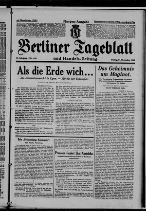 Berliner Tageblatt und Handels-Zeitung vom 14.11.1930