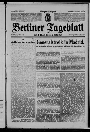 Berliner Tageblatt und Handels-Zeitung on Nov 16, 1930