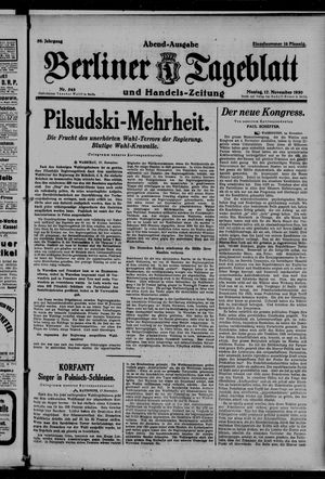 Berliner Tageblatt und Handels-Zeitung vom 17.11.1930