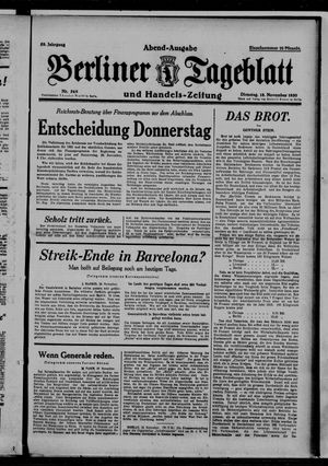Berliner Tageblatt und Handels-Zeitung vom 18.11.1930