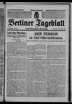 Berliner Tageblatt und Handels-Zeitung vom 19.11.1930