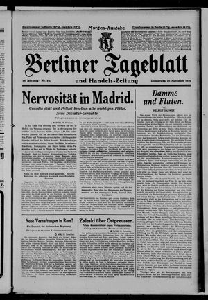 Berliner Tageblatt und Handels-Zeitung vom 20.11.1930