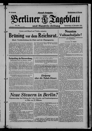 Berliner Tageblatt und Handels-Zeitung vom 20.11.1930