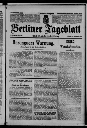 Berliner Tageblatt und Handels-Zeitung vom 21.11.1930