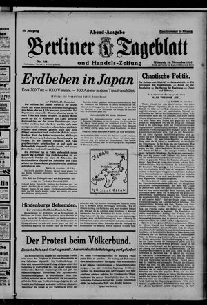 Berliner Tageblatt und Handels-Zeitung vom 26.11.1930