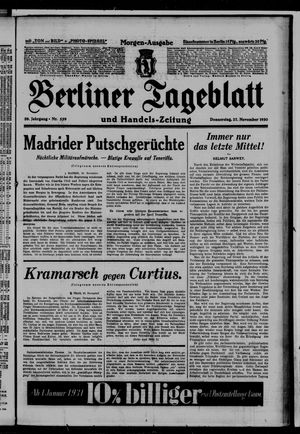 Berliner Tageblatt und Handels-Zeitung vom 27.11.1930